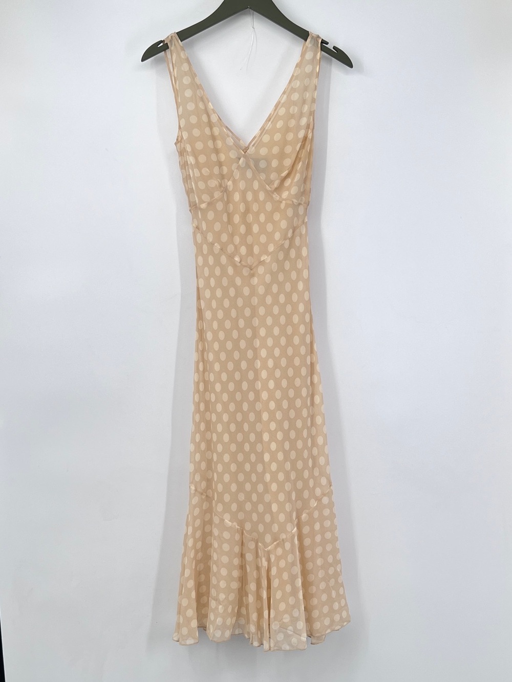 Realisation Part Silk Beige Polka Dot V-Neck Slip Dress Dress Cleo dress Honey - Picture 5 of 11